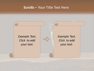 A Glass Of Water With Limes And Ice On A Wooden Table PowerPoint Template