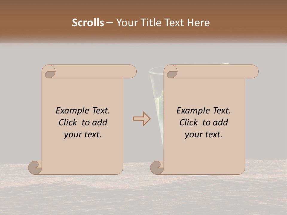 A Glass Of Water With Limes And Ice On A Wooden Table PowerPoint Template