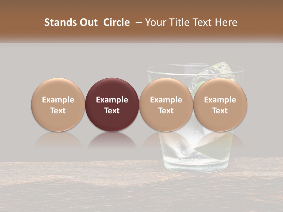 A Glass Of Water With Limes And Ice On A Wooden Table PowerPoint Template