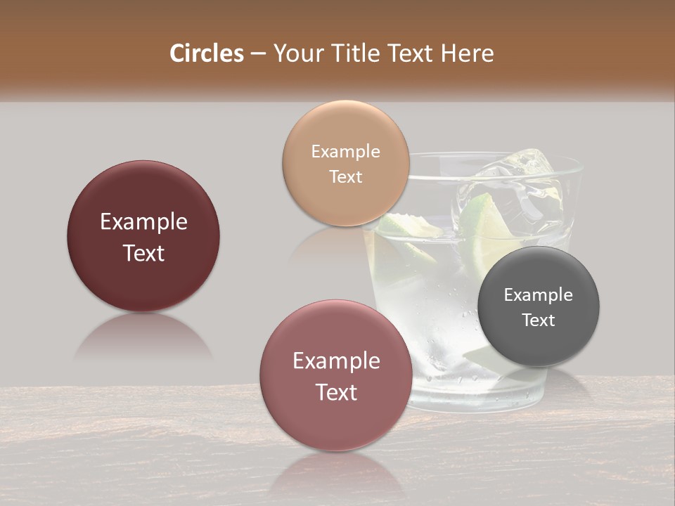 A Glass Of Water With Limes And Ice On A Wooden Table PowerPoint Template