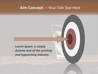 A Glass Of Water With Limes And Ice On A Wooden Table PowerPoint Template