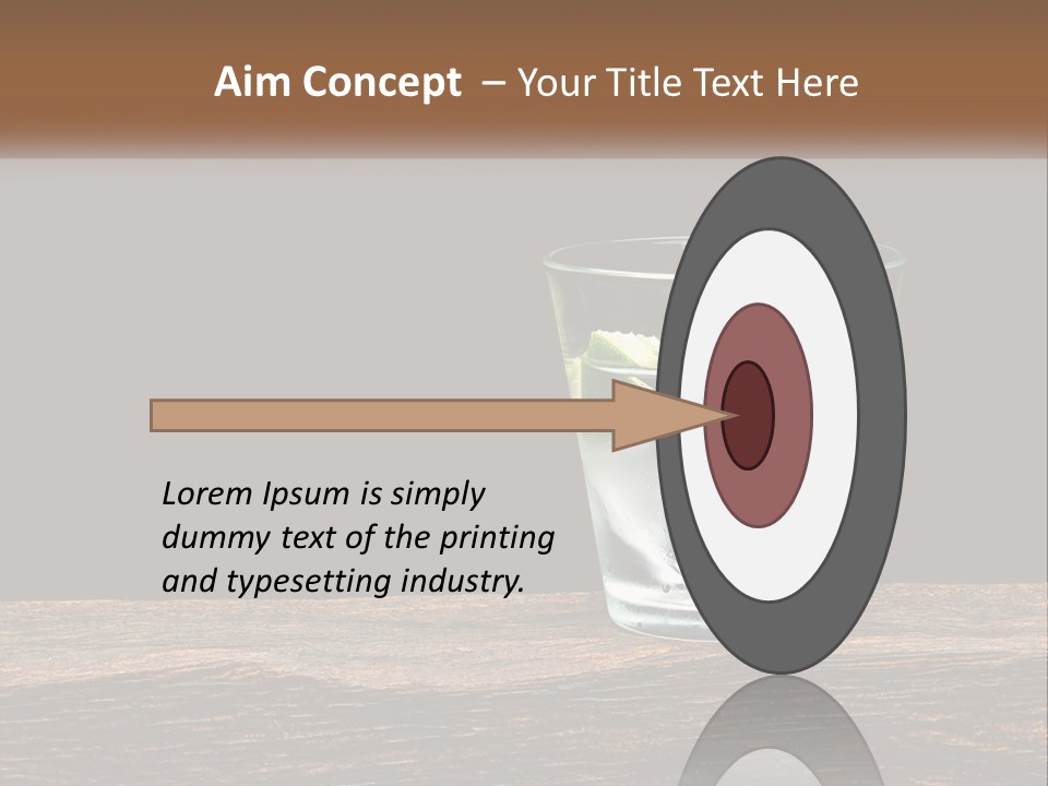 A Glass Of Water With Limes And Ice On A Wooden Table PowerPoint Template