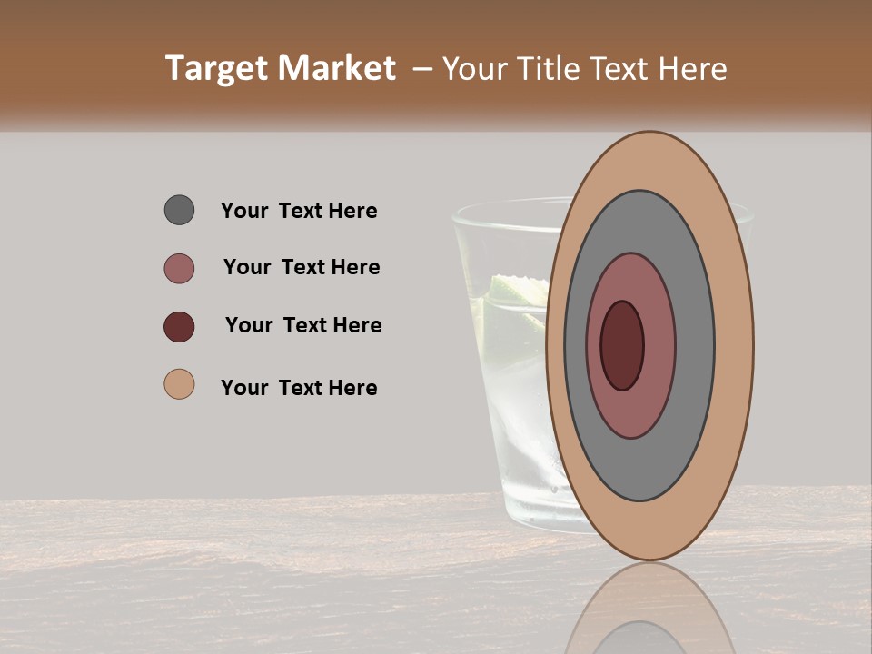 A Glass Of Water With Limes And Ice On A Wooden Table PowerPoint Template