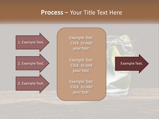 A Glass Of Water With Limes And Ice On A Wooden Table PowerPoint Template