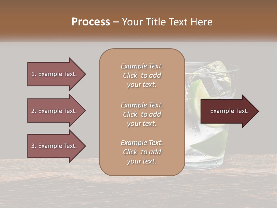 A Glass Of Water With Limes And Ice On A Wooden Table PowerPoint Template