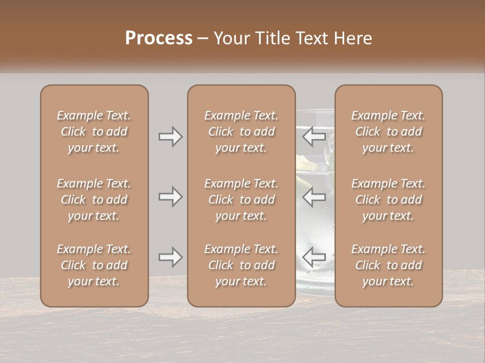 A Glass Of Water With Limes And Ice On A Wooden Table PowerPoint Template