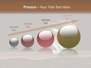 A Glass Of Water With Limes And Ice On A Wooden Table PowerPoint Template