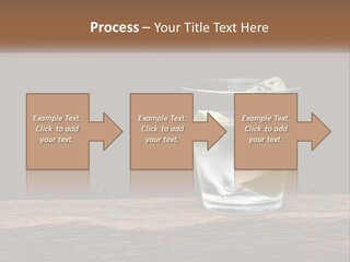 A Glass Of Water With Limes And Ice On A Wooden Table PowerPoint Template