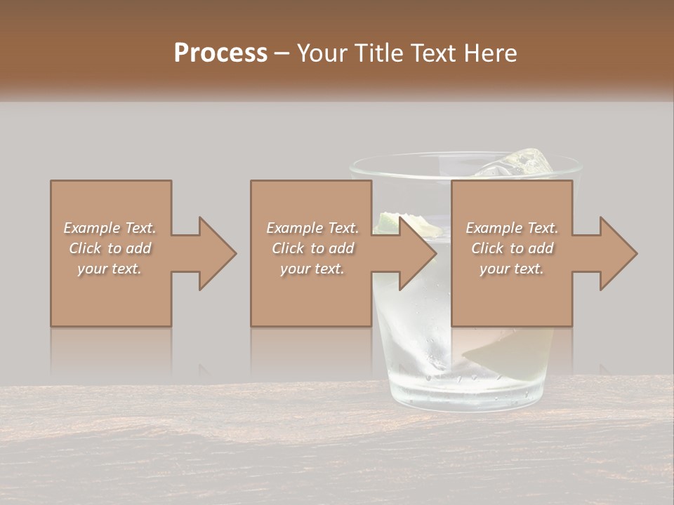 A Glass Of Water With Limes And Ice On A Wooden Table PowerPoint Template