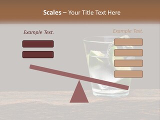 A Glass Of Water With Limes And Ice On A Wooden Table PowerPoint Template