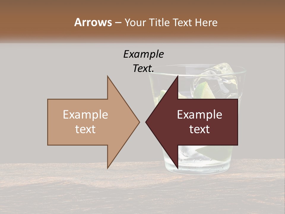 A Glass Of Water With Limes And Ice On A Wooden Table PowerPoint Template