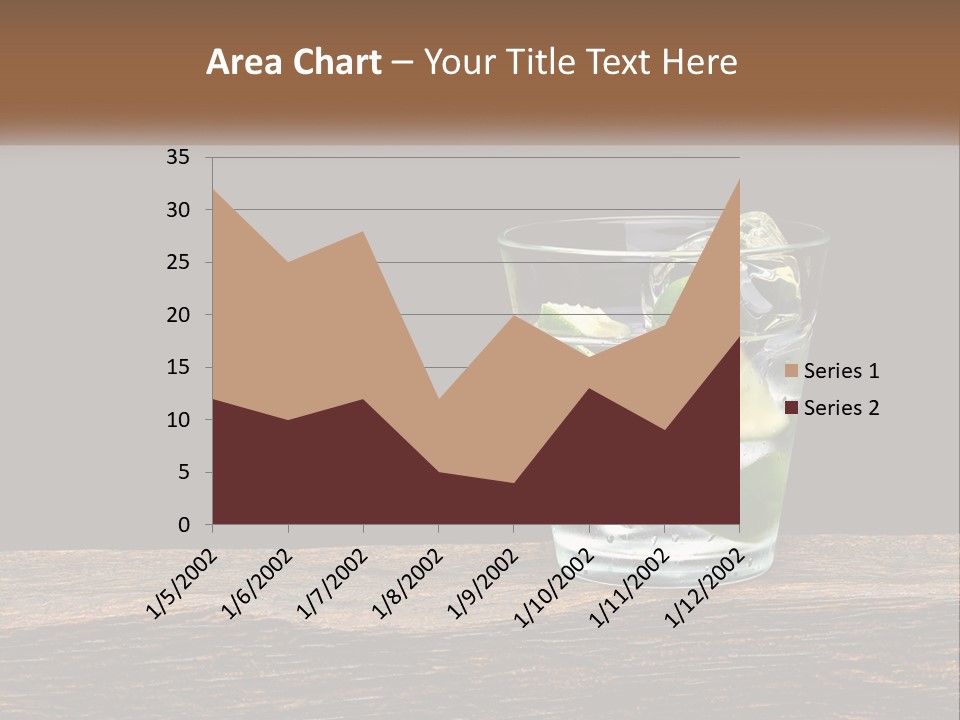 A Glass Of Water With Limes And Ice On A Wooden Table PowerPoint Template