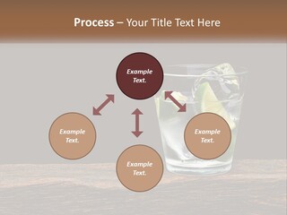 A Glass Of Water With Limes And Ice On A Wooden Table PowerPoint Template