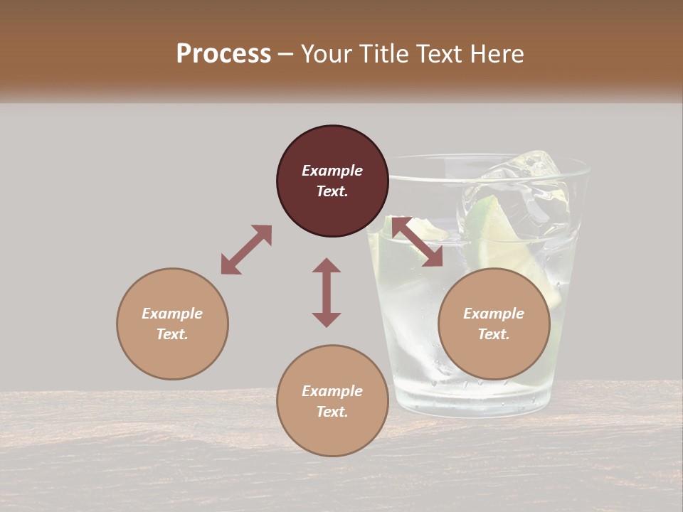 A Glass Of Water With Limes And Ice On A Wooden Table PowerPoint Template