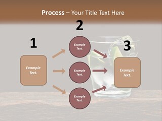 A Glass Of Water With Limes And Ice On A Wooden Table PowerPoint Template