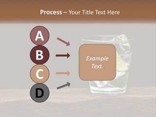 A Glass Of Water With Limes And Ice On A Wooden Table PowerPoint Template