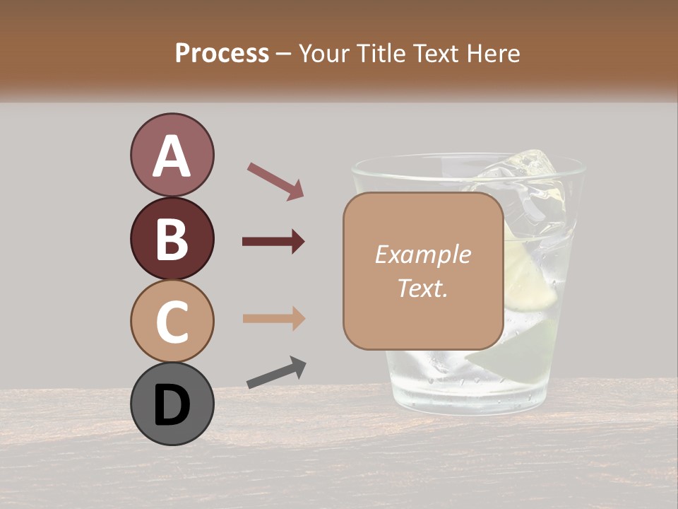 A Glass Of Water With Limes And Ice On A Wooden Table PowerPoint Template