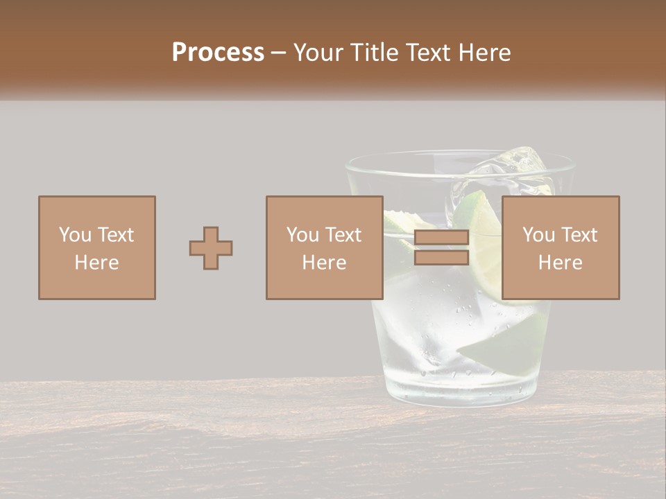 A Glass Of Water With Limes And Ice On A Wooden Table PowerPoint Template