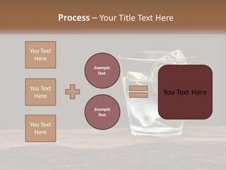 A Glass Of Water With Limes And Ice On A Wooden Table PowerPoint Template