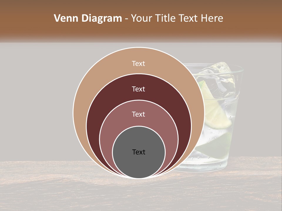 A Glass Of Water With Limes And Ice On A Wooden Table PowerPoint Template