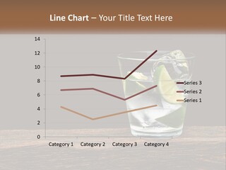 A Glass Of Water With Limes And Ice On A Wooden Table PowerPoint Template