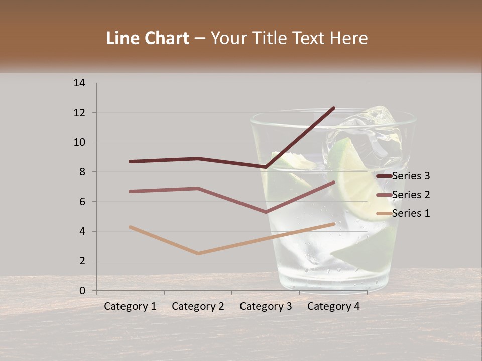 A Glass Of Water With Limes And Ice On A Wooden Table PowerPoint Template