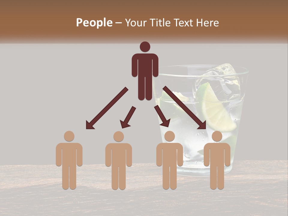 A Glass Of Water With Limes And Ice On A Wooden Table PowerPoint Template