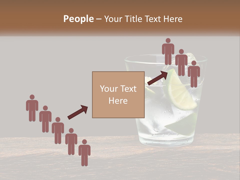 A Glass Of Water With Limes And Ice On A Wooden Table PowerPoint Template