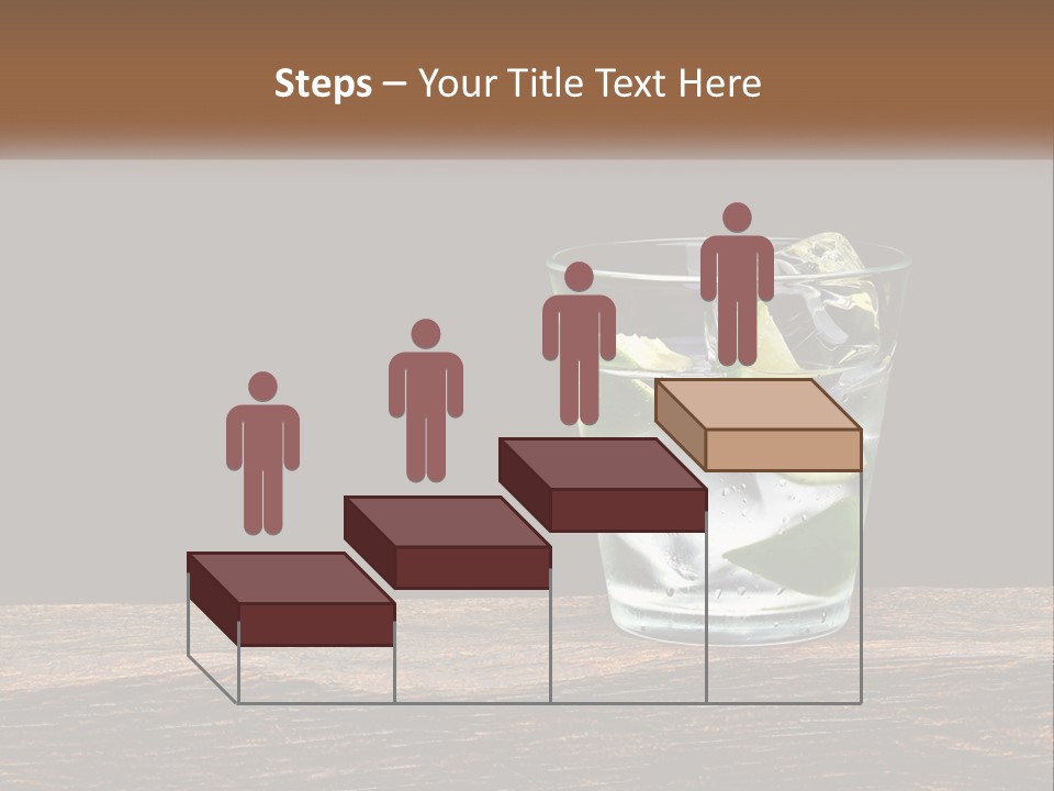 A Glass Of Water With Limes And Ice On A Wooden Table PowerPoint Template