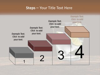 A Glass Of Water With Limes And Ice On A Wooden Table PowerPoint Template