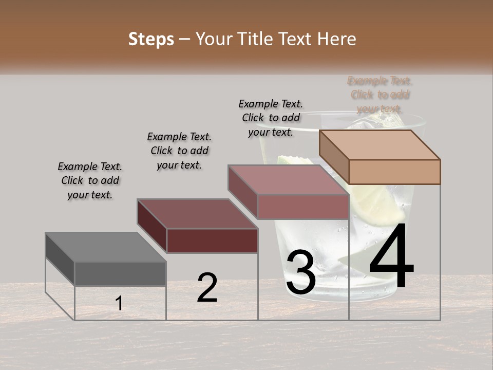 A Glass Of Water With Limes And Ice On A Wooden Table PowerPoint Template
