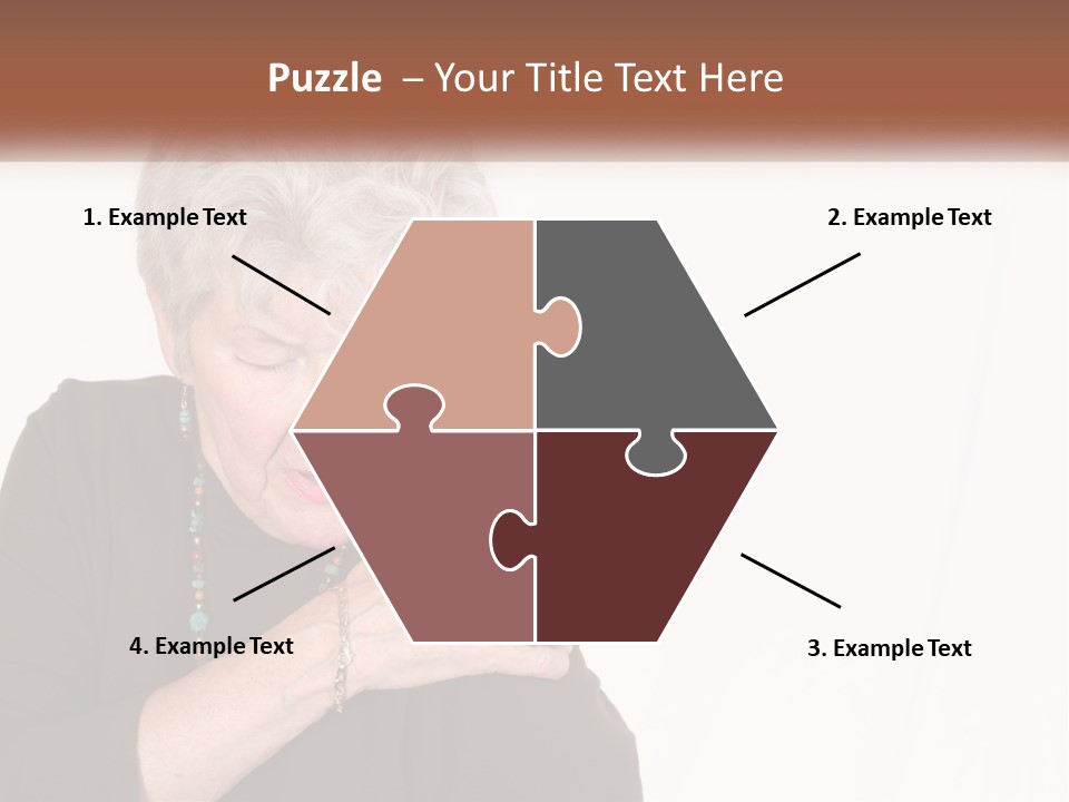 An Elderly Woman Holding Her Hands To Her Chest PowerPoint Template