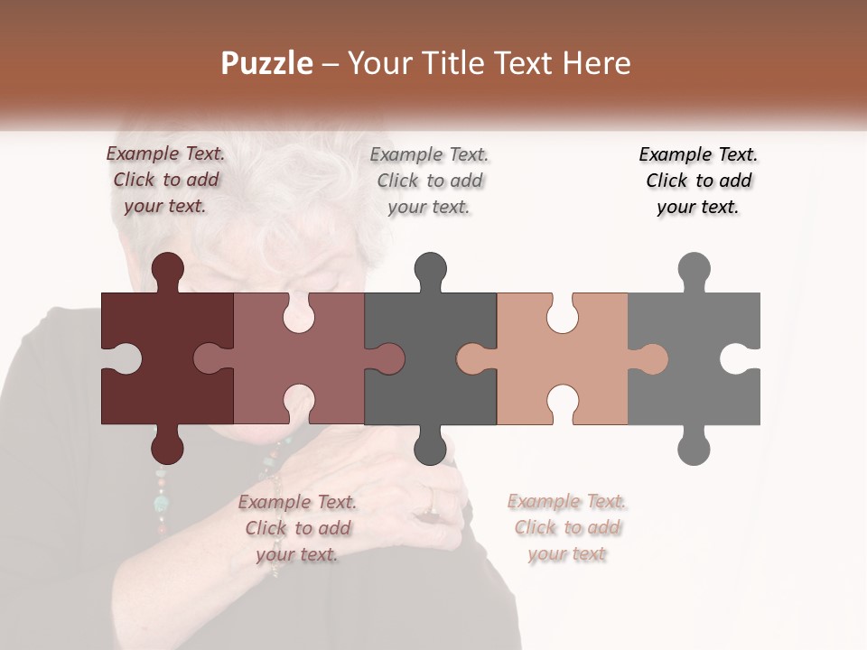 An Elderly Woman Holding Her Hands To Her Chest PowerPoint Template