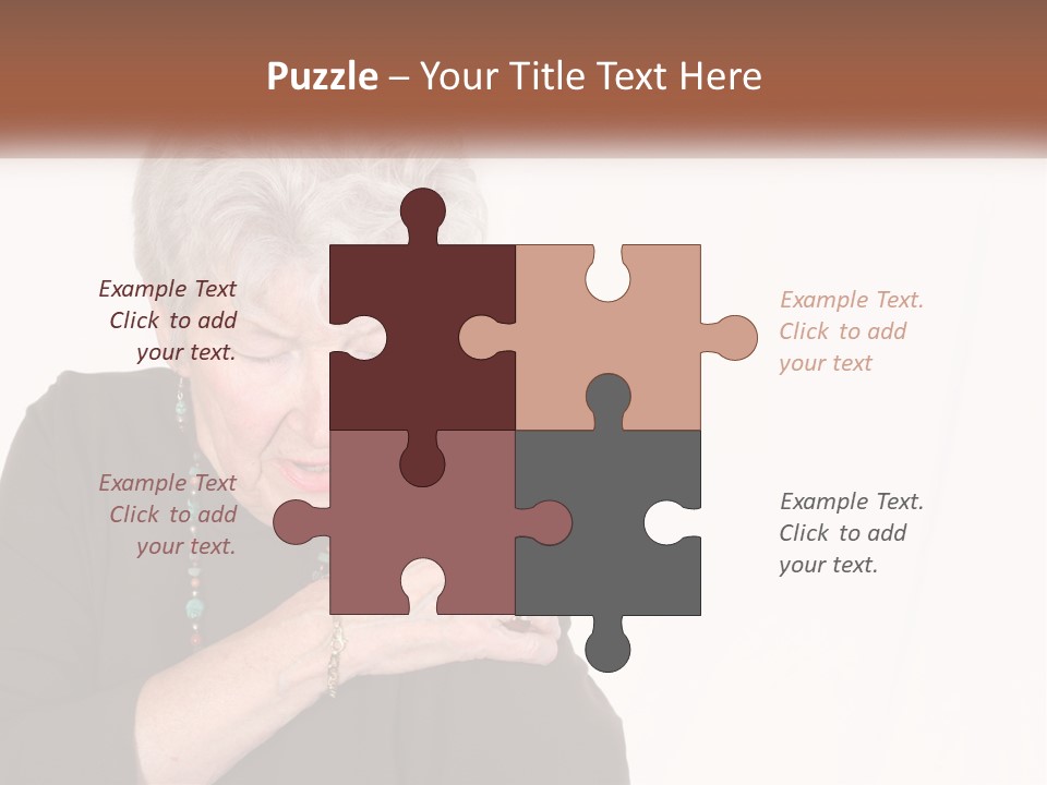 An Elderly Woman Holding Her Hands To Her Chest PowerPoint Template