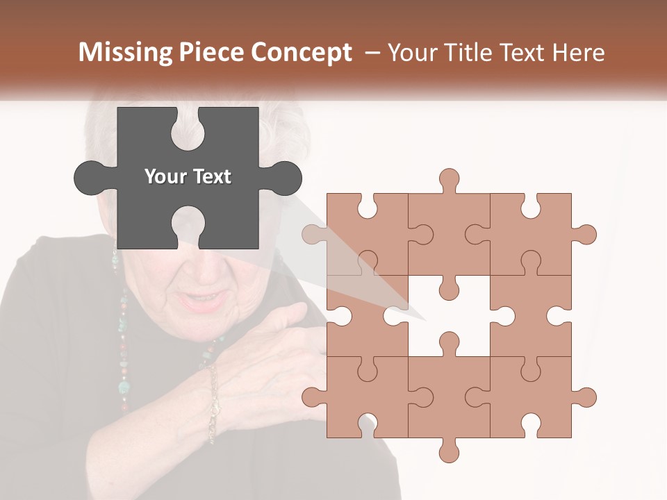 An Elderly Woman Holding Her Hands To Her Chest PowerPoint Template