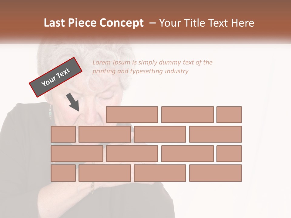 An Elderly Woman Holding Her Hands To Her Chest PowerPoint Template