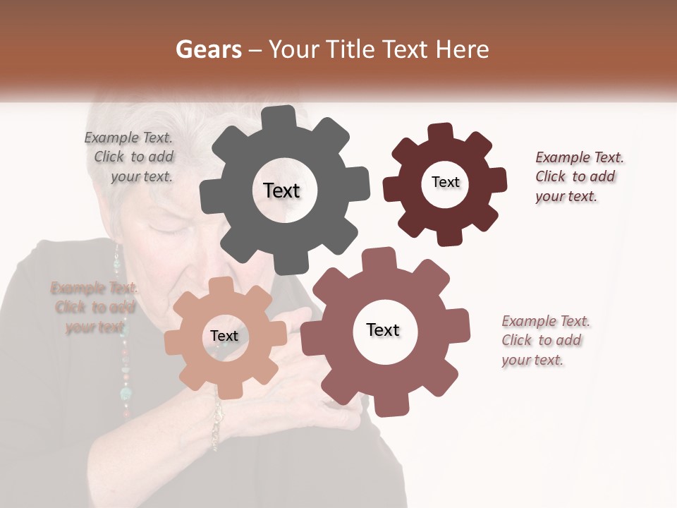 An Elderly Woman Holding Her Hands To Her Chest PowerPoint Template