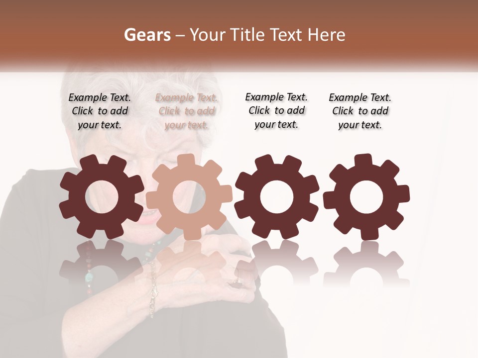 An Elderly Woman Holding Her Hands To Her Chest PowerPoint Template