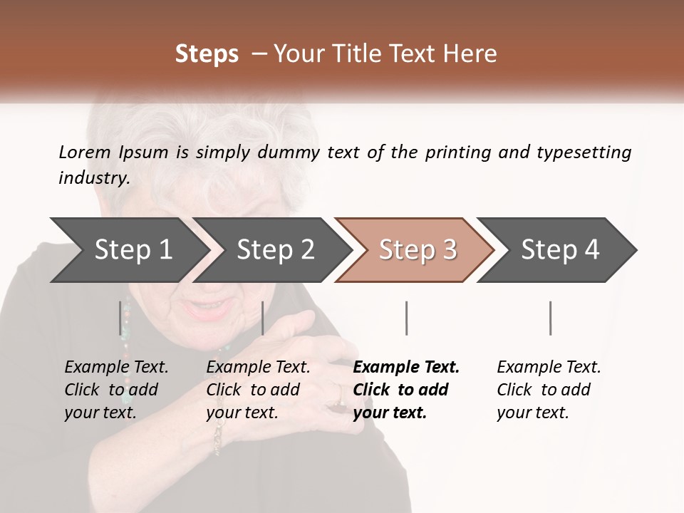 An Elderly Woman Holding Her Hands To Her Chest PowerPoint Template