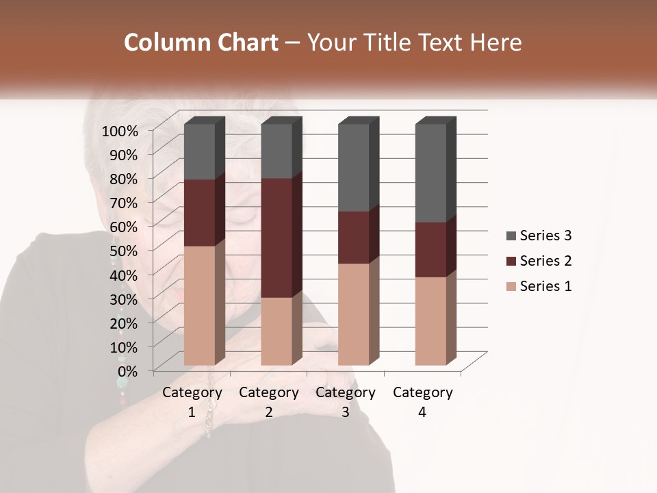 An Elderly Woman Holding Her Hands To Her Chest PowerPoint Template