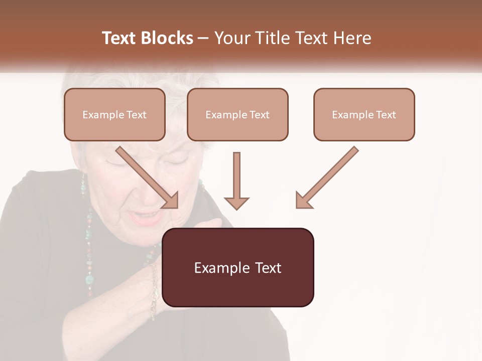 An Elderly Woman Holding Her Hands To Her Chest PowerPoint Template