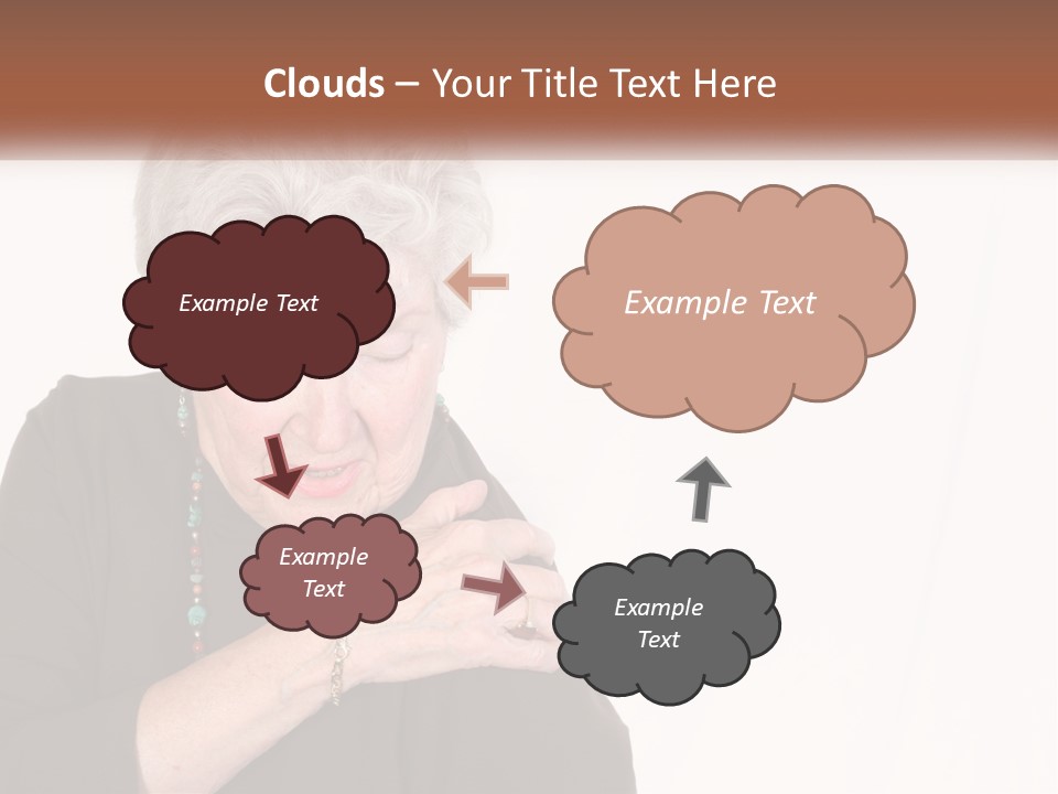 An Elderly Woman Holding Her Hands To Her Chest PowerPoint Template