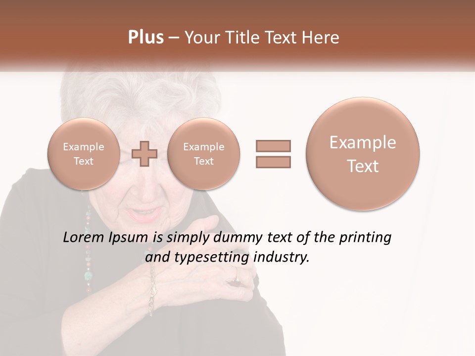 An Elderly Woman Holding Her Hands To Her Chest PowerPoint Template