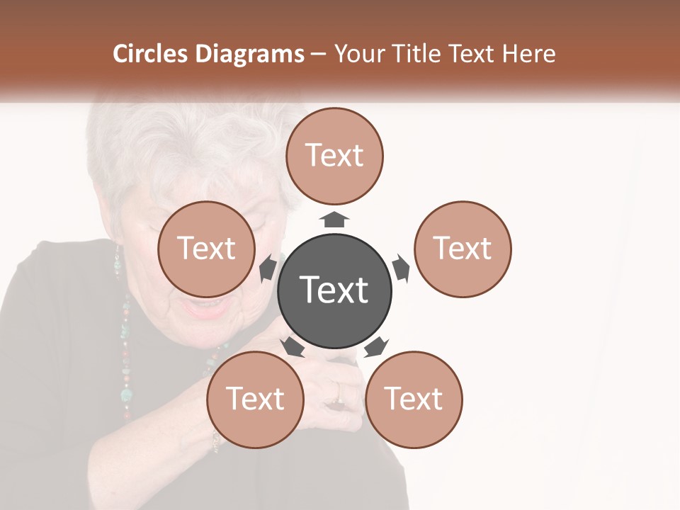 An Elderly Woman Holding Her Hands To Her Chest PowerPoint Template