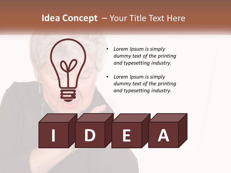 An Elderly Woman Holding Her Hands To Her Chest PowerPoint Template