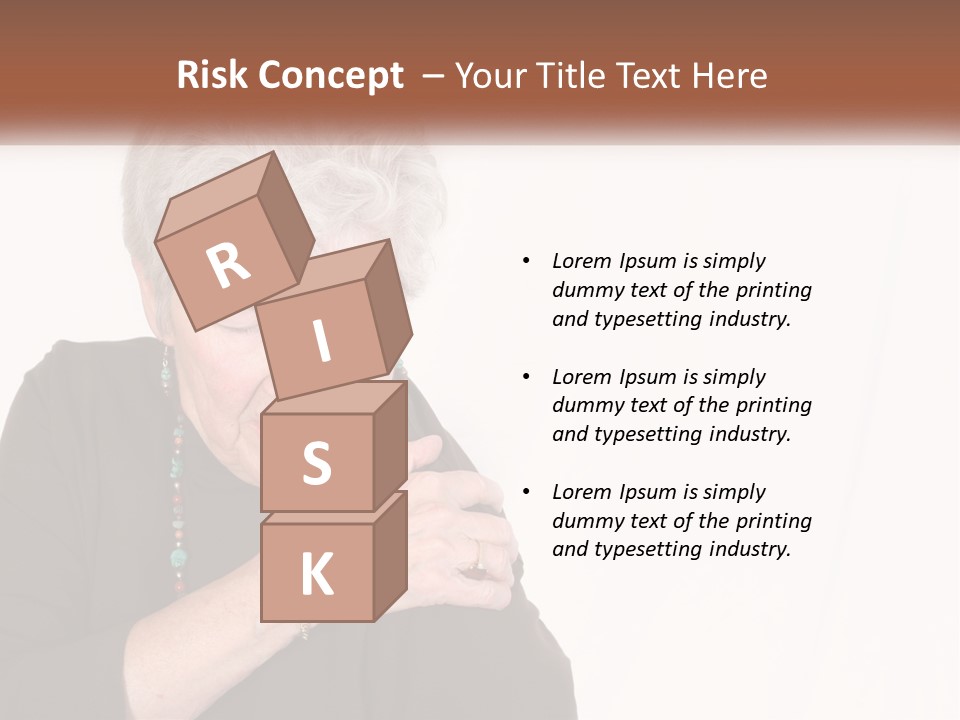 An Elderly Woman Holding Her Hands To Her Chest PowerPoint Template