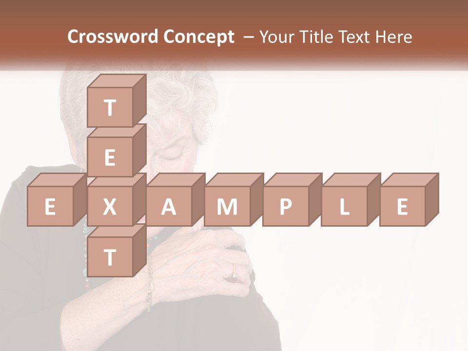 An Elderly Woman Holding Her Hands To Her Chest PowerPoint Template