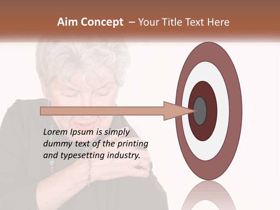 An Elderly Woman Holding Her Hands To Her Chest PowerPoint Template