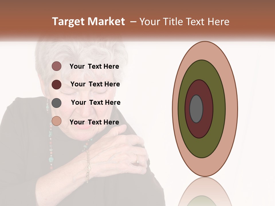 An Elderly Woman Holding Her Hands To Her Chest PowerPoint Template