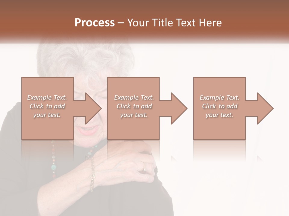 An Elderly Woman Holding Her Hands To Her Chest PowerPoint Template